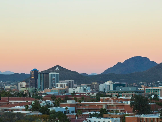 University of Arizona with "A" mountain in the background