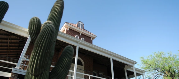 Cactus in front of Old Main