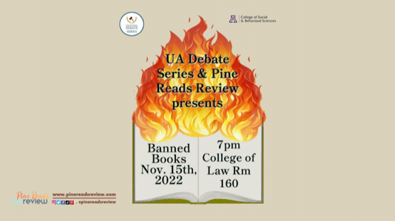 image of a book on fire with event information