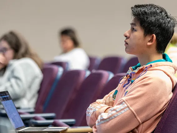 Student sitting in lecture hall