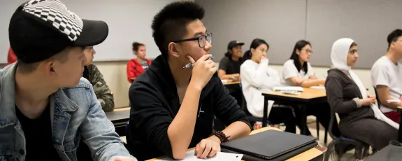 Students listening in during a Writing Program lecture