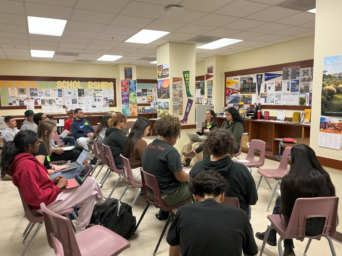 A group of students participate in the Wildcat Writers interview day