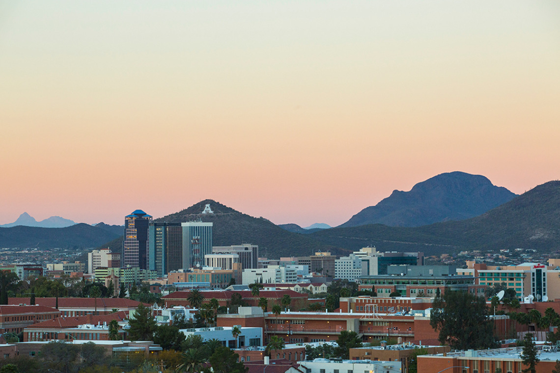 University of Arizona with "A" mountain in the background